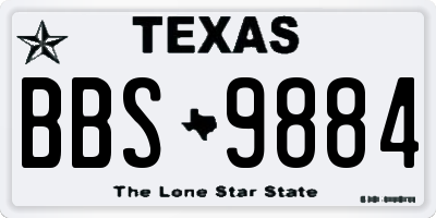 TX license plate BBS9884