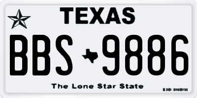 TX license plate BBS9886
