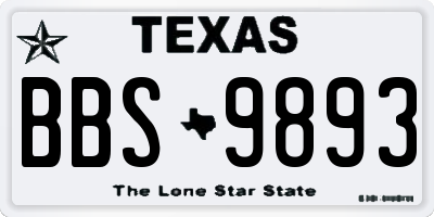 TX license plate BBS9893