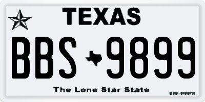 TX license plate BBS9899