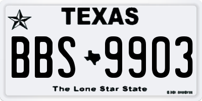 TX license plate BBS9903