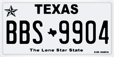 TX license plate BBS9904