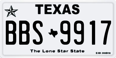 TX license plate BBS9917