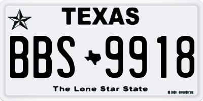 TX license plate BBS9918