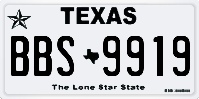 TX license plate BBS9919