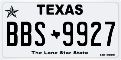 TX license plate BBS9927