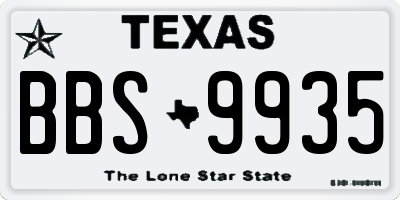 TX license plate BBS9935