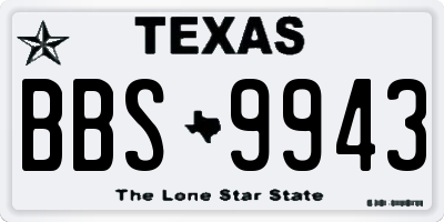 TX license plate BBS9943