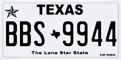 TX license plate BBS9944