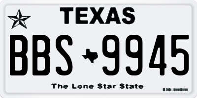 TX license plate BBS9945