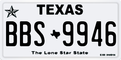TX license plate BBS9946
