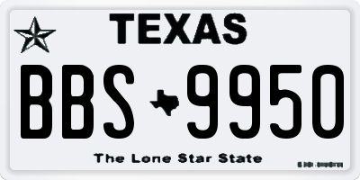 TX license plate BBS9950