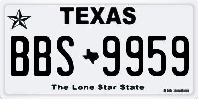 TX license plate BBS9959