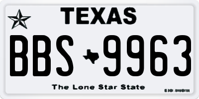 TX license plate BBS9963