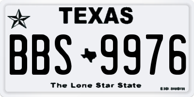 TX license plate BBS9976