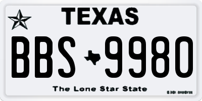 TX license plate BBS9980