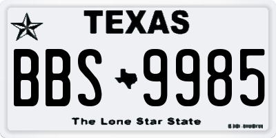 TX license plate BBS9985