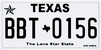 TX license plate BBT0156