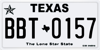 TX license plate BBT0157