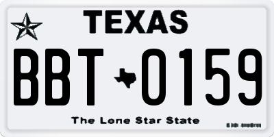 TX license plate BBT0159