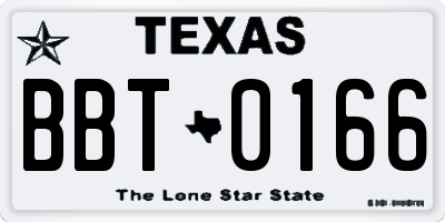 TX license plate BBT0166