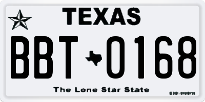 TX license plate BBT0168