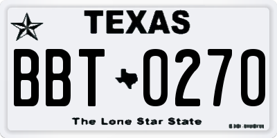 TX license plate BBT0270
