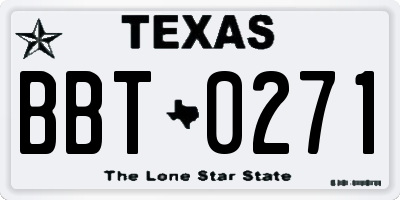 TX license plate BBT0271