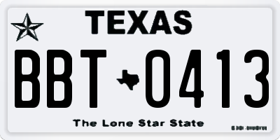 TX license plate BBT0413