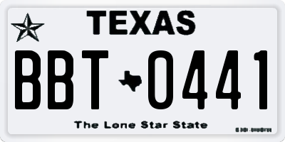 TX license plate BBT0441