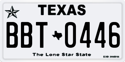 TX license plate BBT0446