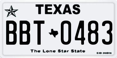 TX license plate BBT0483