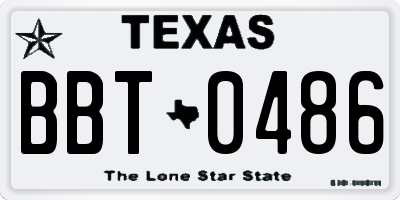 TX license plate BBT0486