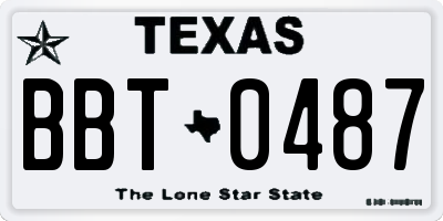 TX license plate BBT0487