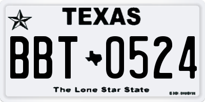 TX license plate BBT0524