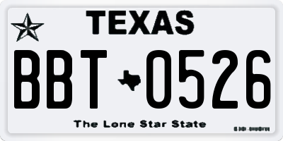 TX license plate BBT0526
