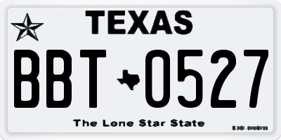 TX license plate BBT0527