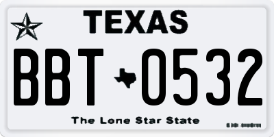 TX license plate BBT0532