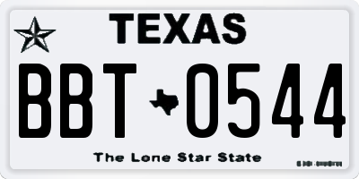 TX license plate BBT0544