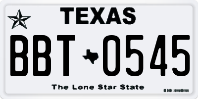TX license plate BBT0545