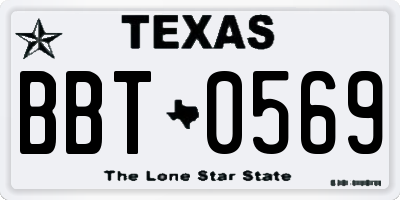 TX license plate BBT0569