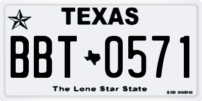 TX license plate BBT0571