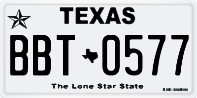 TX license plate BBT0577
