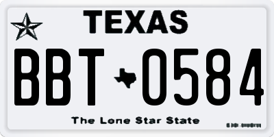 TX license plate BBT0584