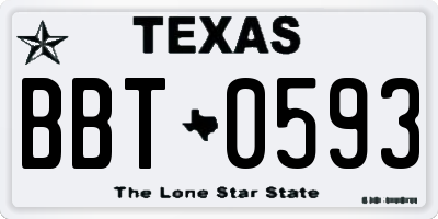TX license plate BBT0593