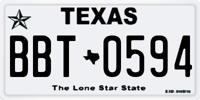TX license plate BBT0594