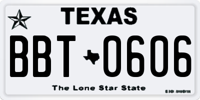 TX license plate BBT0606