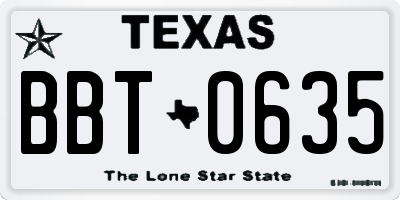 TX license plate BBT0635