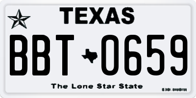 TX license plate BBT0659