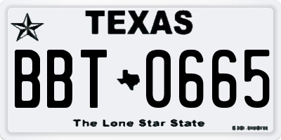 TX license plate BBT0665